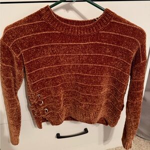 Girls Pink Republic Copper Sweater with Lace-Up Detail